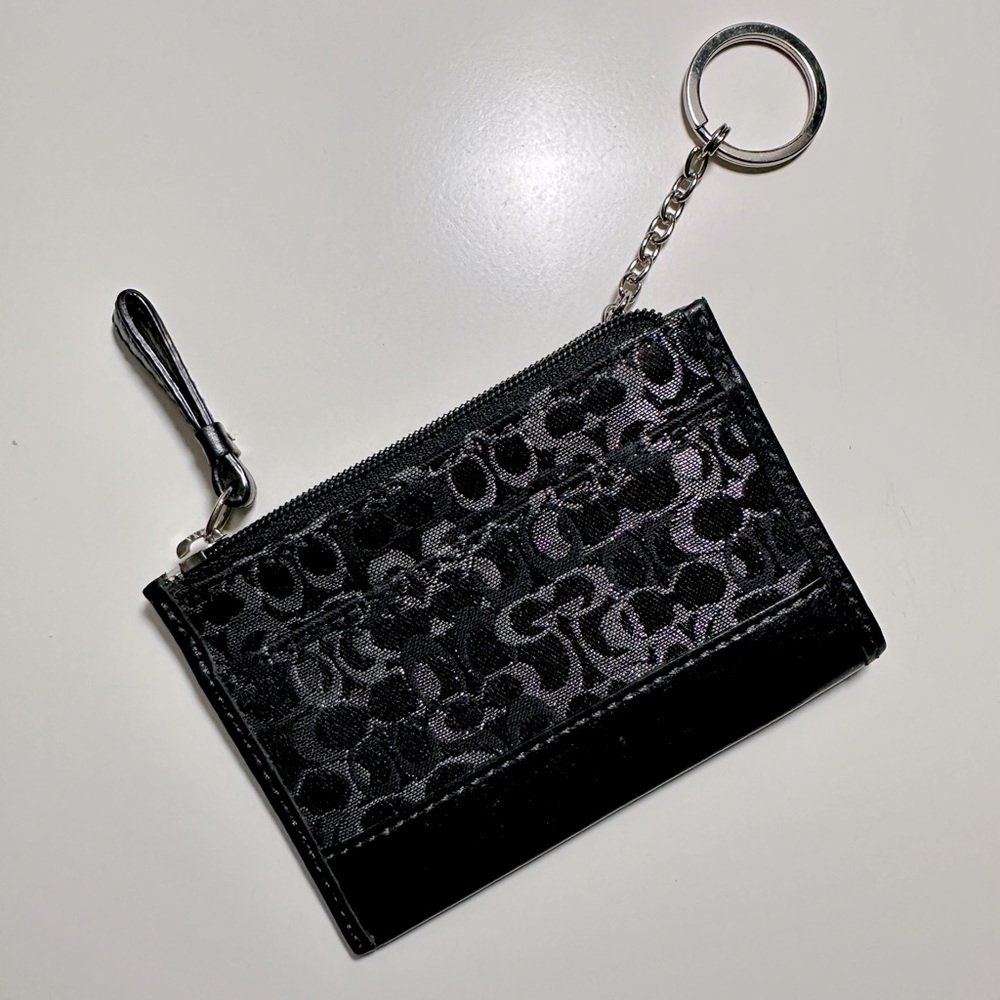 Coach keychain zip card case